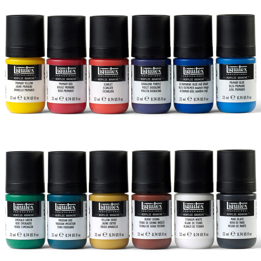 Liquitex Professional Acrylic Gouache, Set, 6-colours, 59ml, Primaries