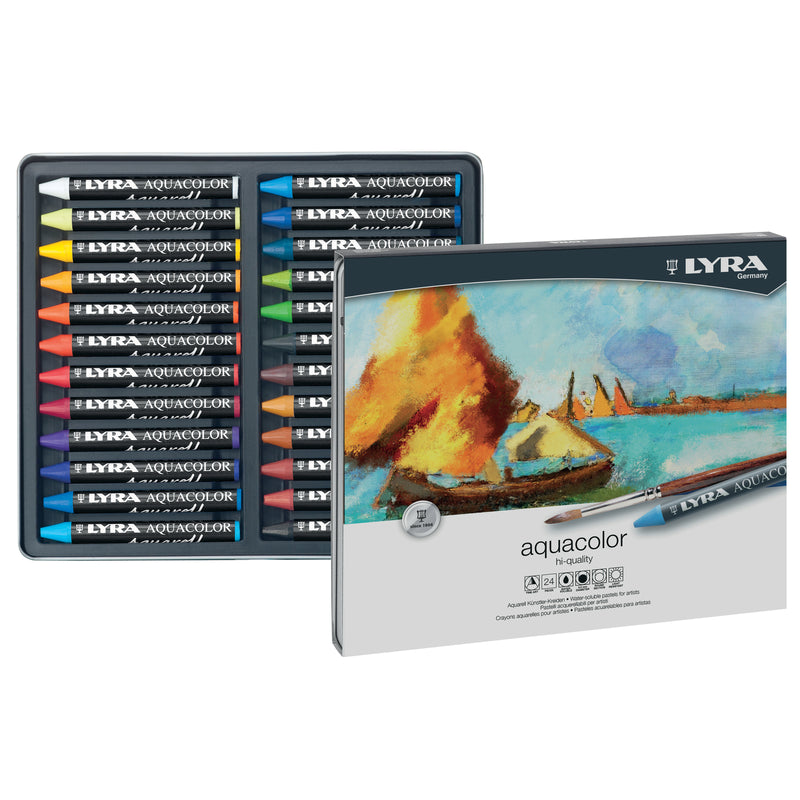 LYRA Aquacolor Water-Soluble Wax Pastels,