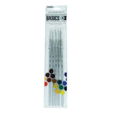 Liquitex BASICS White Nylon Artist Acrylic Brushes - Long Handle (5 pc)