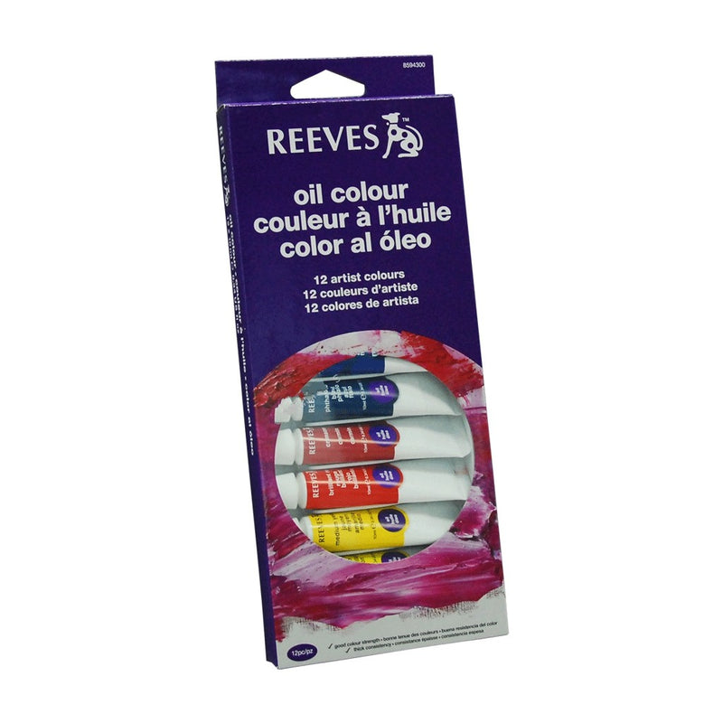 Reeves Oil Paint Set, 12 Tubes x 22mL