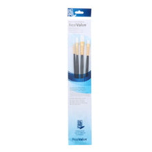 Princeton Real Value Brush Set - Synthetic Hair, White Taklon, Long Handle (Set of 4)