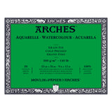 Arches Aquarelle Watercolour Block - Cold Pressed, 100% Cotton - 20 Sheets, Assorted Sizes