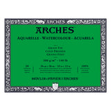 Arches Aquarelle Watercolour Block - Cold Pressed, 100% Cotton - 20 Sheets, Assorted Sizes