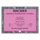 Arches Aquarelle Watercolour Block - Hot Pressed, 100% Cotton - 20 Sheets, Assorted Sizes
