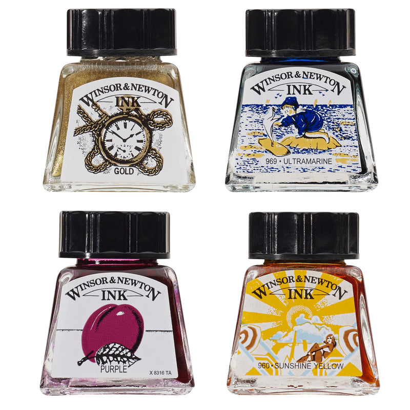 Winsor & Newton Drawing Inks, 0.47 oz/ 14ml.  jars
