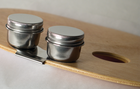 Stainless Steel Palette Cups w/Lids