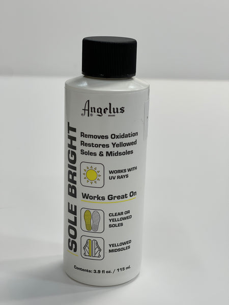 Angelus Shoe Polish - Bring your yellowed soles/midsoles back to life! ☀️  Sole Bright completely reverses oxidation that usually occurs on icy/rubber  soles, which results in the de-yellowing of soles. Safe for