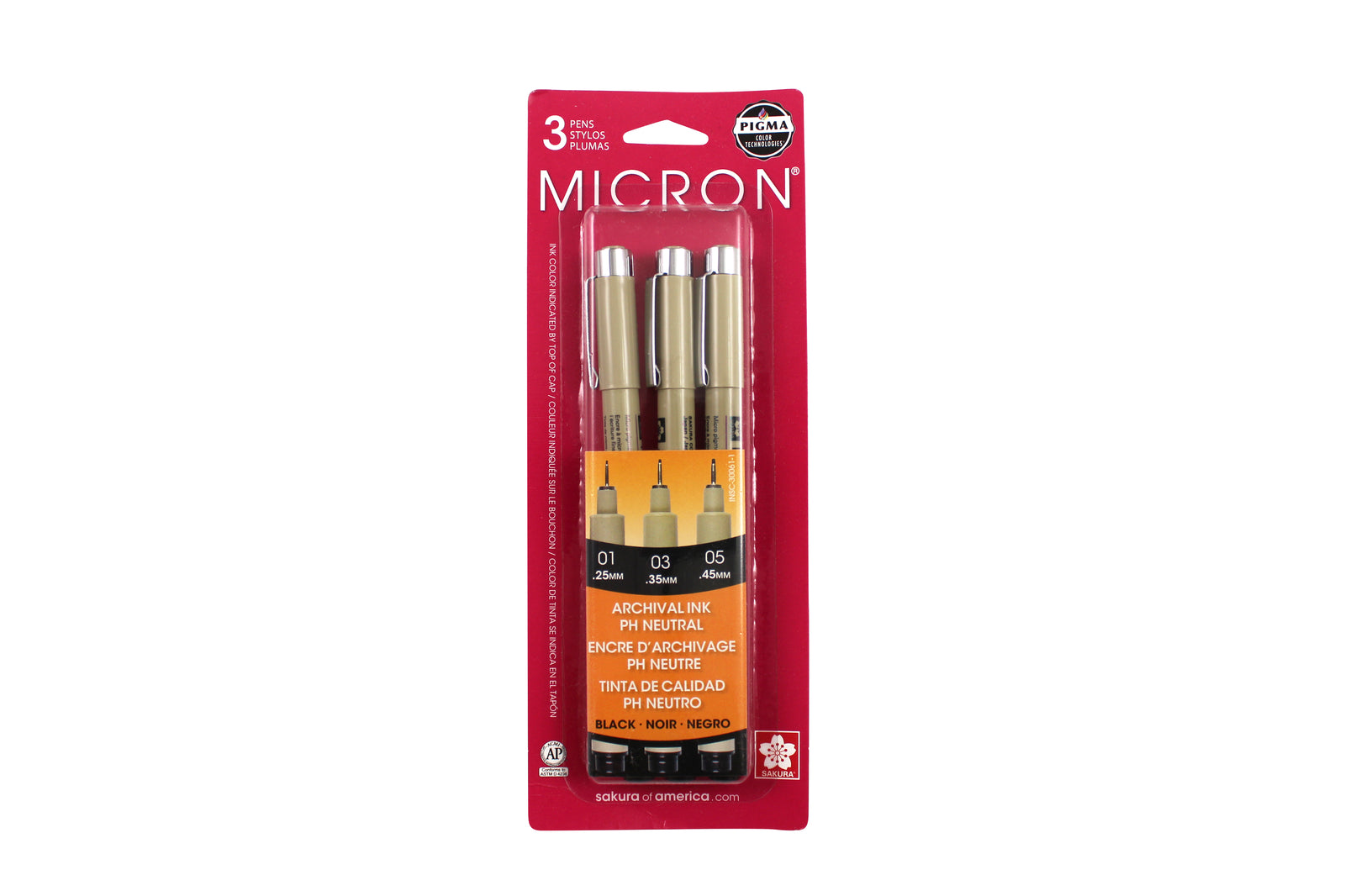 Crayon stylo d'encre d'archivage Noir .45mm no. 05 Pigma Micron PH