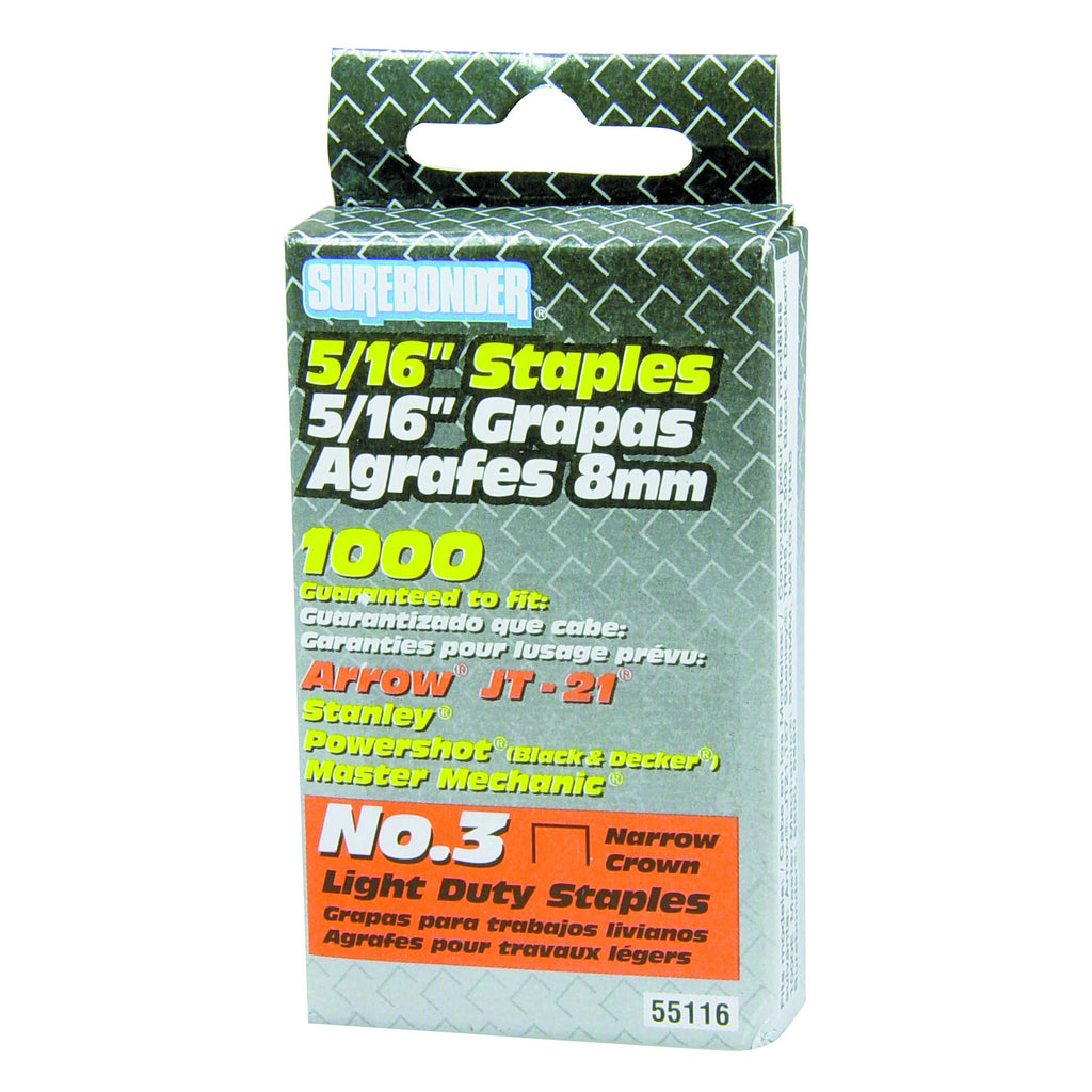 Light Duty Staples, 5/16in