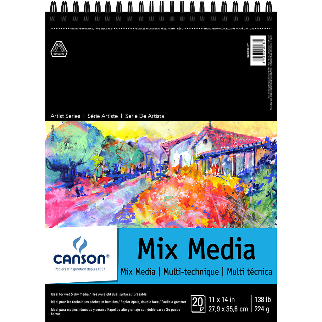 Canson Artist Series Mixed Media Paper, Dual Textured, 20-sheet