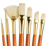 Princeton Real Value Brush Set - Natural Hair, Bristle, Long Handle (Set of 7)