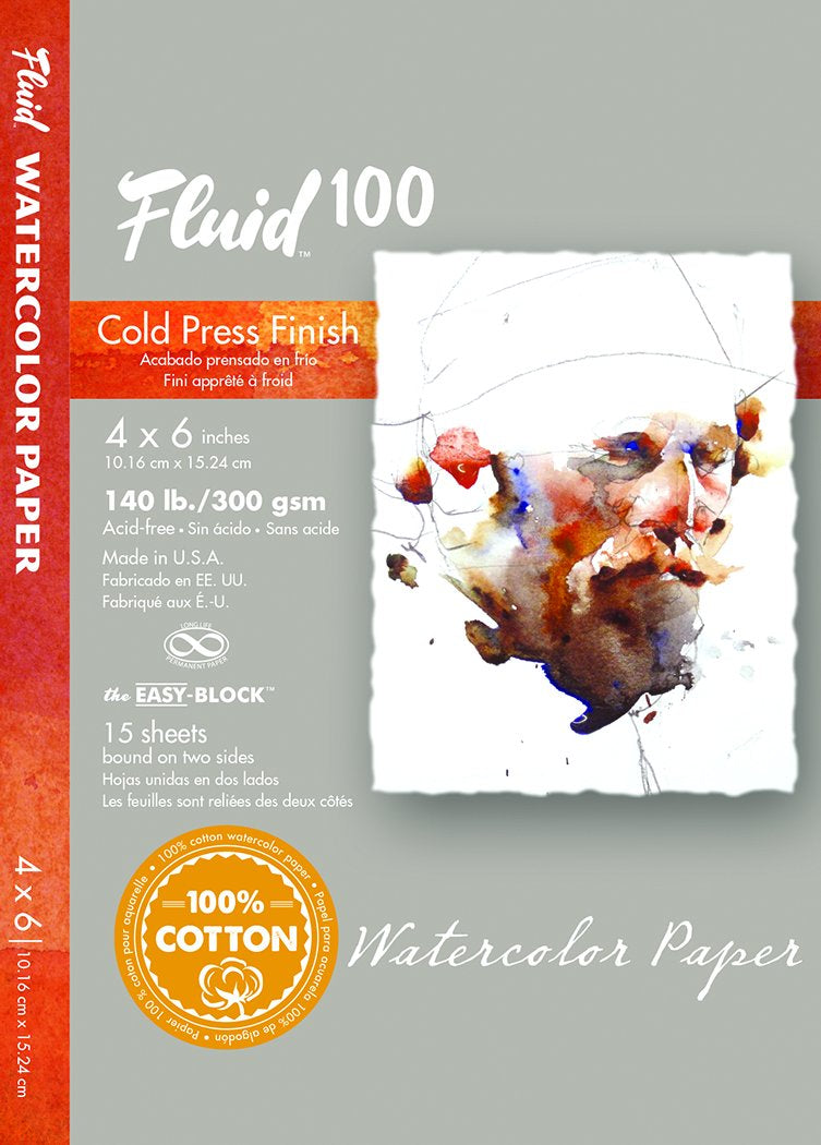 Fluid 100 Watercolor Paper Block, Cold Press