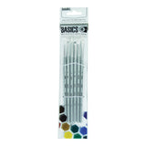 Liquitex BASICS White Nylon Artist Acrylic Brushes - Short Handle (6pc)
