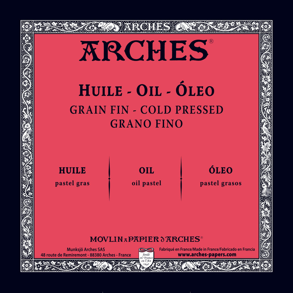 Arches Huile (Oil) Pad - Cold Pressed, 100% Cotton - 12 Sheets