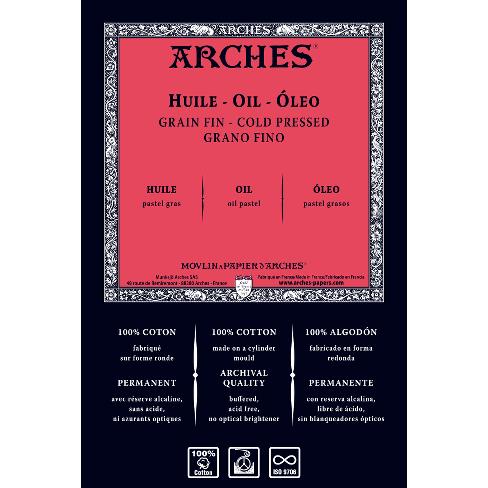 Arches Huile (Oil) Pad - Cold Pressed, 100% Cotton - 12 Sheets