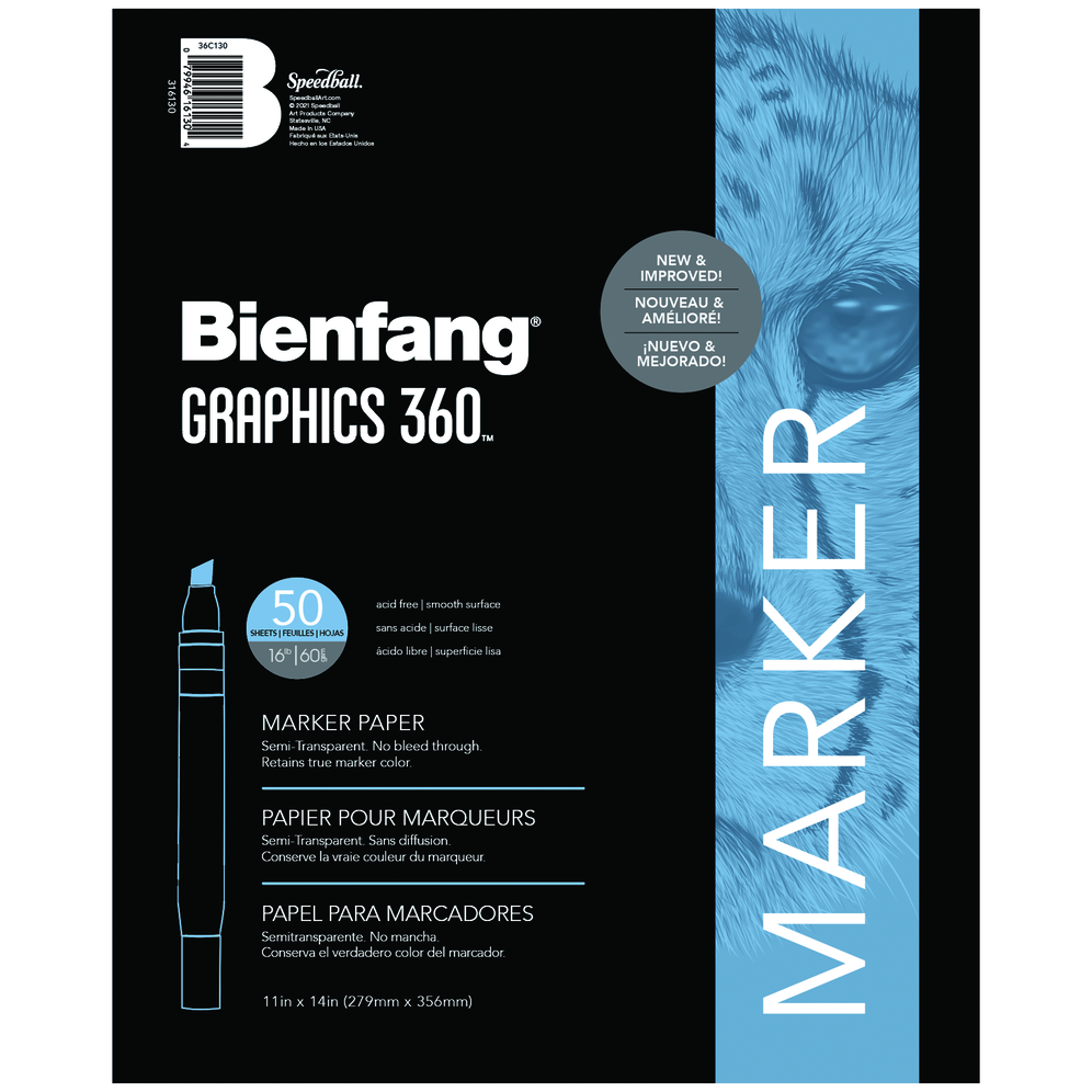 Bienfang Graphics 360 Rag Translucent Marker Paper Pads, 50 Sheets
