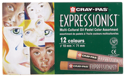 Sakura Cray-Pas Expressionist Multicultural Oil Pastel, 12 colour set