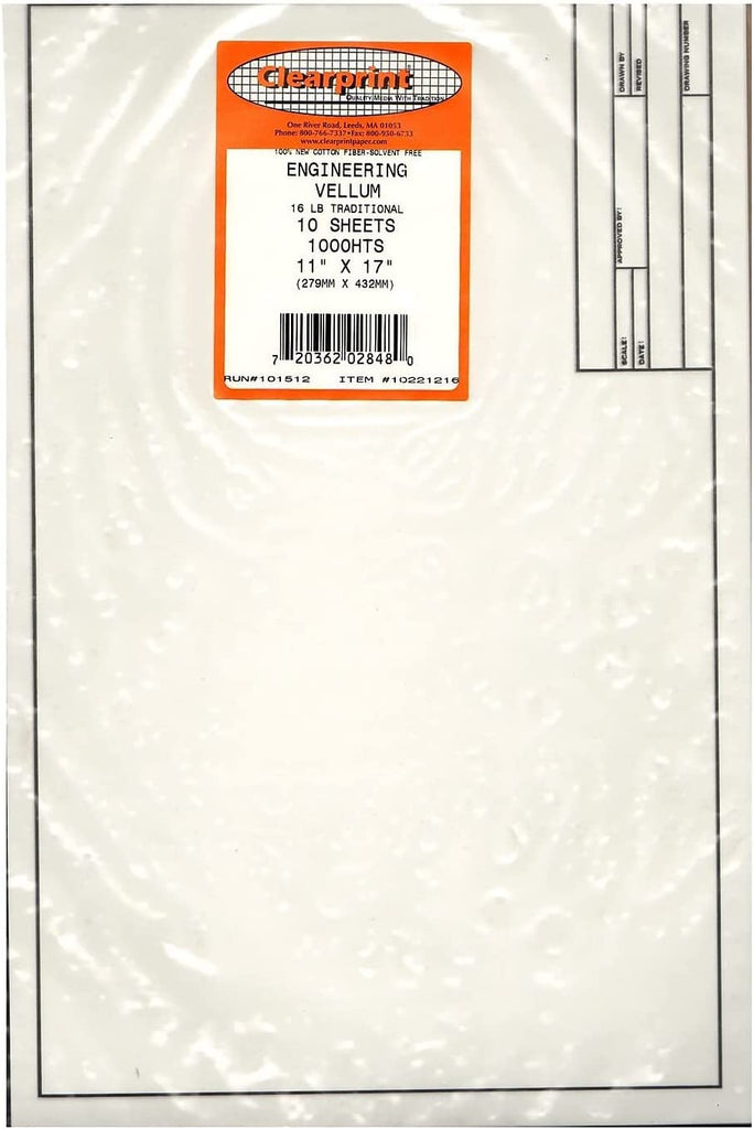 1000H Clearprint 16 lb. Vellum Sheets
