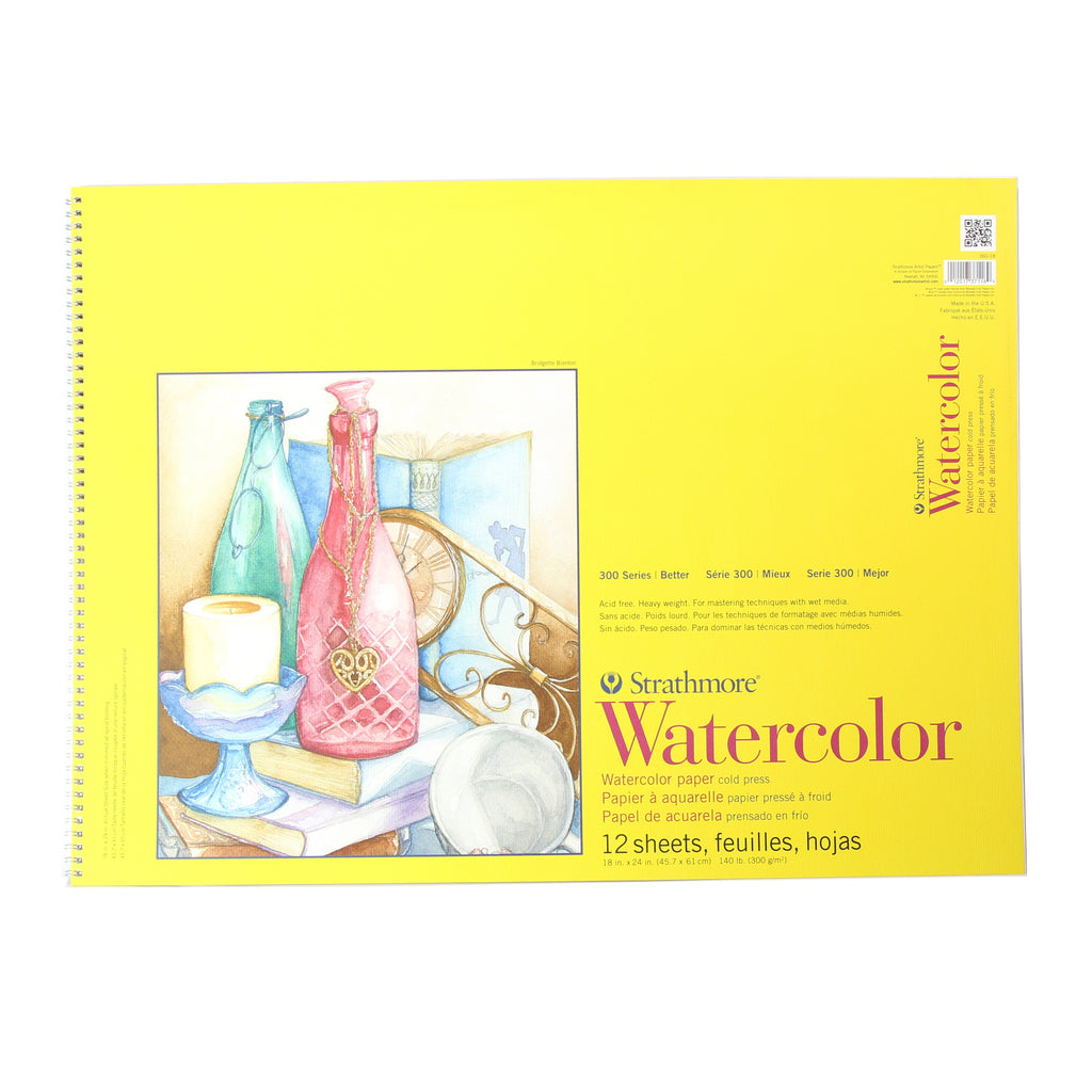 Strathmore Watercolour Paper Pad, 300 Series, 18" x 24", Tape-Bound