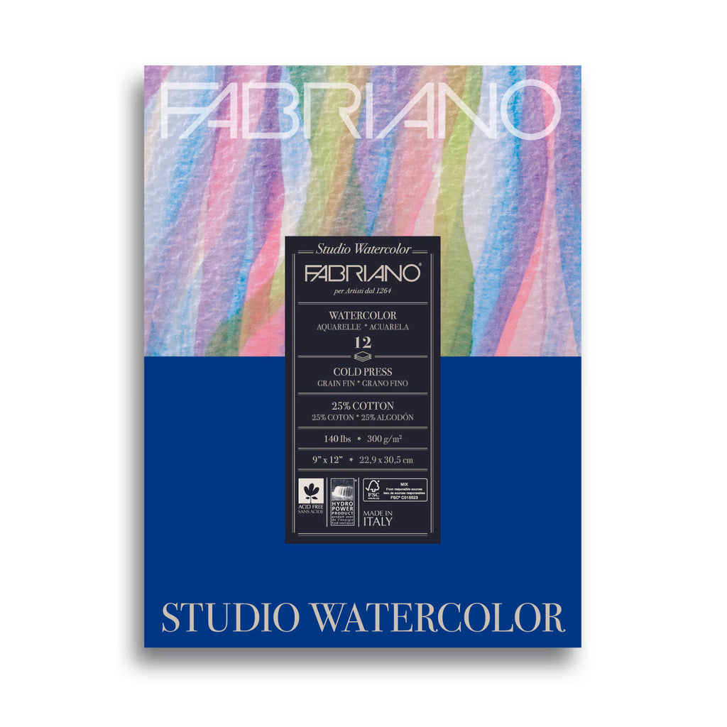 Fabriano Studio Watercolor Pad, 12 Sheets