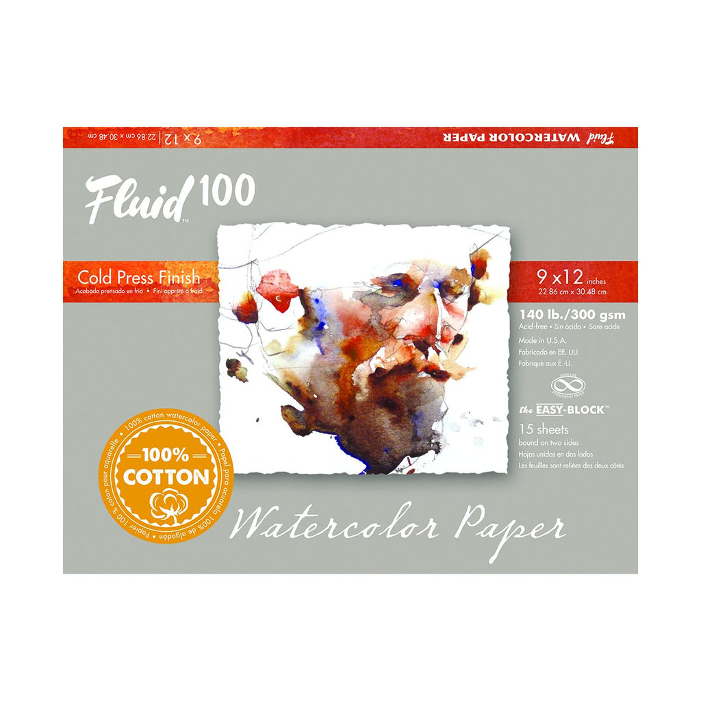 Fluid 100 Watercolor Paper Block, Cold Press