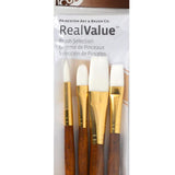 Princeton Real Value Brush Set - Synthetic Hair, White Taklon, Long Handle (Set of 4)