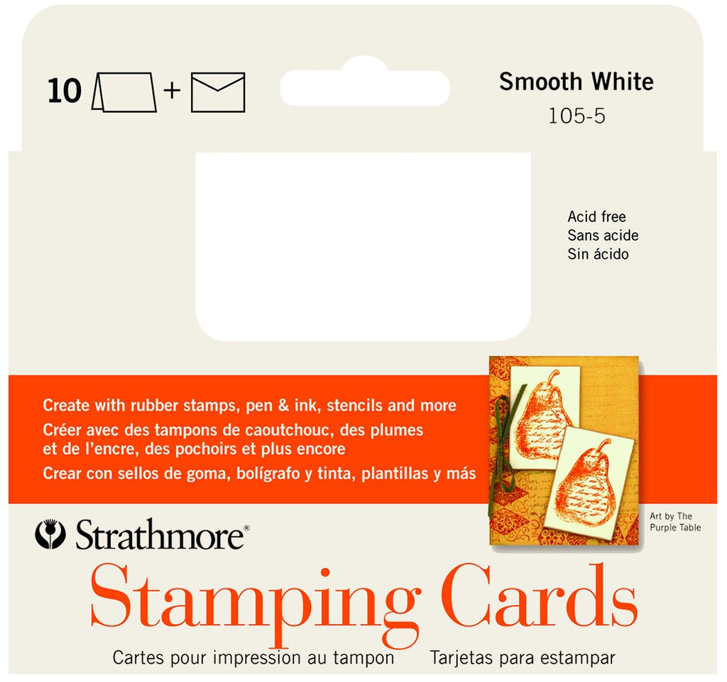 Strathmore Creative Cards - 10 pack - White with Red Deckle
